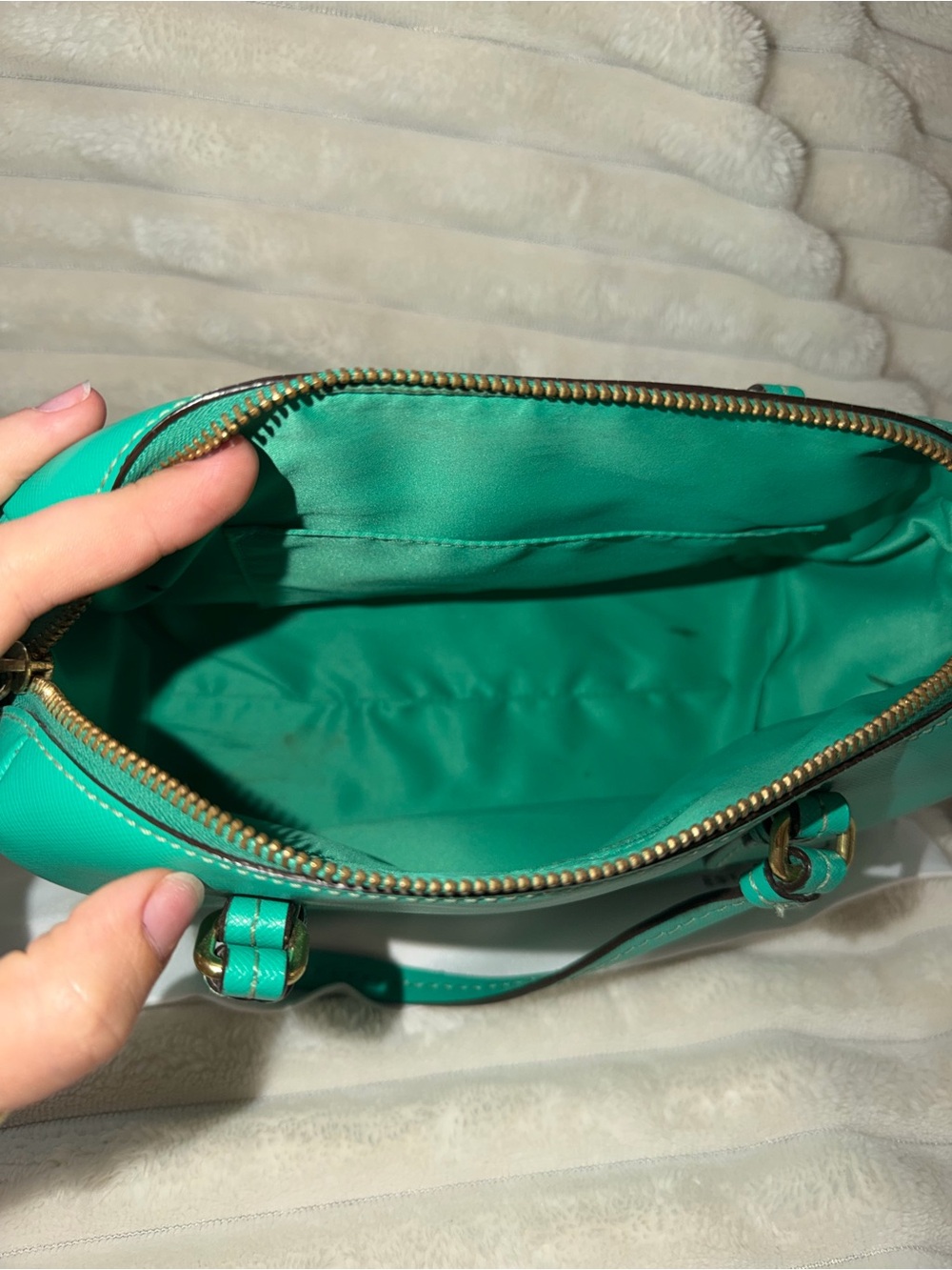 COACH Teal Green Leather Crossbody Bag - Picture 5 of 7